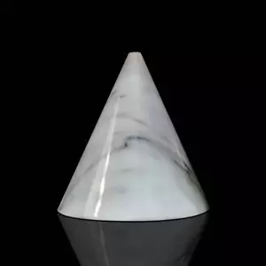 Scultura da Tavolo Cono Marmo Bianco Italian Marble ClassicTable Sculpture H20cm - Imagen 1 de 4
