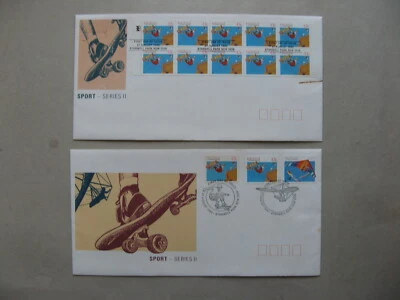 AUSTRALIA, 2x cover FDC 1990, skateboarding set +bookletpane - Image 1 of 2