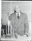 Alonzo Stagg Standing Near Large Trophy 1955 Photo - The "Grand Old Man of Footb