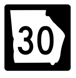 Georgia State Route 30 Aufkleber R3579 Highway Schild - Bild 1 von 1