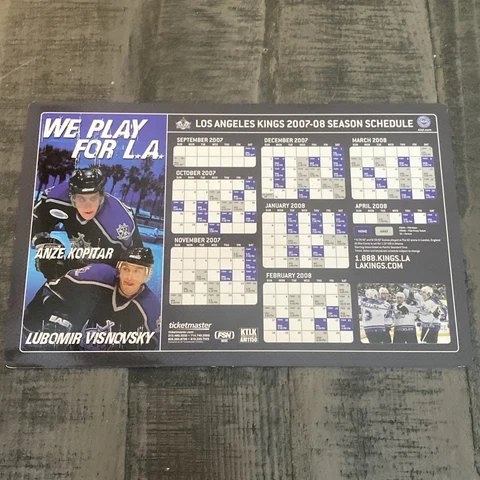 Los Angeles Kings 2007-08 Magnet Season Schedule SGA LA Kings Anze Kopitar #11 Cover
