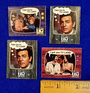 Set of 4 TV Land Promotional Pinback Button Pins SONNY & CHER, MANNIX, GUNSMOKE - Picture 1 of 9
