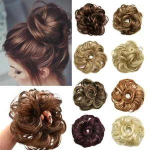 Large Messy Rose Bun Hair Piece Scrunchie Updo Wrap Hair Extension Real As Human - Picture 1 of 44