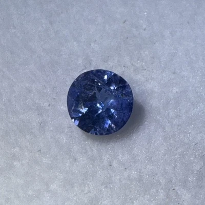 RARE ALL NATURAL .66CT MIN 5.5 X 5.5MM ROUND FACETED ‘D’ BLOCK HEATED TANZANITE! - Image 1 of 4