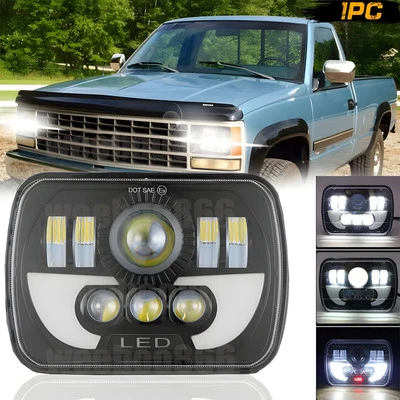 for Chevrolet K1500 K2500 K3500 1988-99 Pickup 5x7" 7x6" Led Headlight HI/Lo DRL - Image 1 of 4