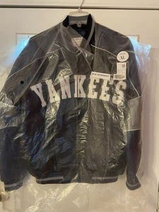 Veste en cuir vintage Carl Banks G-III YANKEES fermeture éclair complète taille L - Photo 1/18