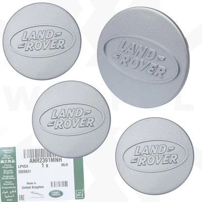 Tapacubos centrales de rueda genuinos 4x 75 mm en plata para Land Rover Classic Defender  - Imagen 1 de 4
