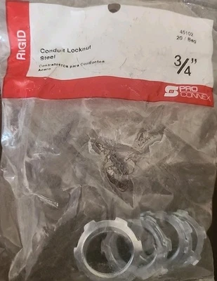 RIGID ~ 45102,  3/4" Inch Rigid & IMC Conduit Steel Locknuts, (8 Locknuts) - Image 1 of 2