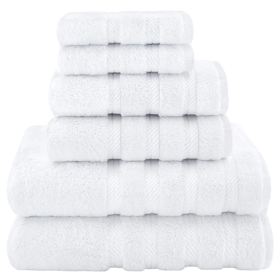 Premium Luxury Hotel and Spa 6 Piece Towel Set 100 Genuine Turkish Cotton