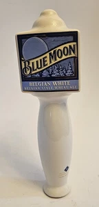 Vintage BLUE MOON belgische weiße Keramik 3-seitiger Bier Zapfhahn Griff - Bild 1 von 6