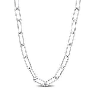 Amour Sterling Silver 5mm Diamond Cut Paperclip Chain Necklace - 16 in. - Picture 1 of 6