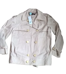 French Connection Double Breasted Trench Coat Jacket Colour: Pavlova Cream 12 - Picture 1 of 6