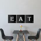 New 'Eat' Scrabble Square Letters - Black