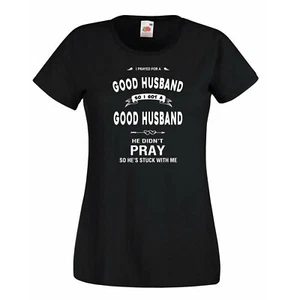 Pray for good Husband Wife Funy Tshirt Geschenk Valentinstag Geburtstag T-Shirt xmas - Bild 1 von 16