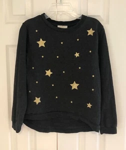 KATE SPADE Girls Gray With Gold Stars - High Low Sweatshirt - Size 10 (140) - Picture 1 of 8
