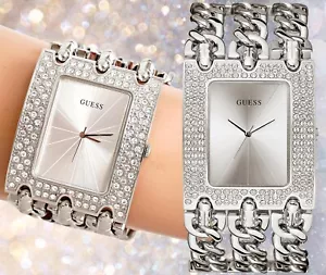 Montre Guess montre pour femme U1275L1 heavy metal Swarovski Cristals argent IP neuve - Photo 1 sur 13