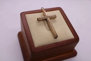 Vintage Copper Plated Brass Crucifix Cross Pendant 38mm x 21mm - Picture 1 of 5