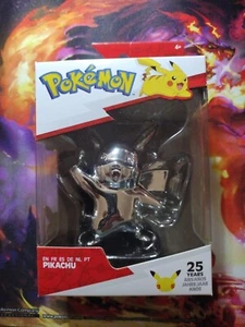 Jazwares, SILBER CHROM PIKACHU, Pokemon 25th Anniversary, Serie 1, HTF, selten - Bild 1 von 4