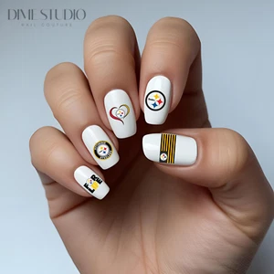 Pittsburg Steelers Football Nail Decals Clear Waterslide Overlay - Picture 1 of 5