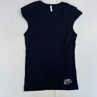 Roxy T-shirt Medium Czarny Damski Krótki rękaw Okrągły dekolt Stretch