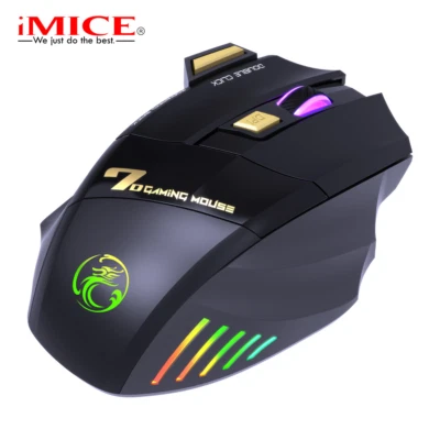 Wireless Gaming Mouse USB IMICE GW-X7 3200DPI Dual Mode Rechargeable 7 Keys 2.4G - Image 1 of 4