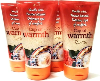 Bath Body Works CUP OF WARMTH Body Scrub, VANILLA CHAI BISCOTTI, 7.7 oz  NEW x 4 - Image 1 of 3