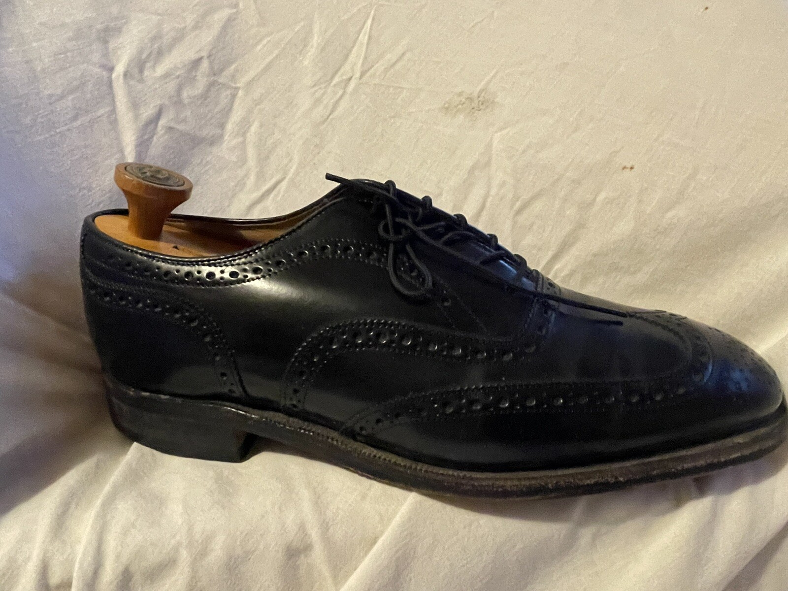 Black Leather Wingtip Shoes 