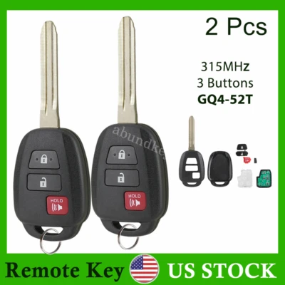 2 Para 2013 2014 2015 2016 2017 2018 Toyota RAV4 Mando a distancia Llavero GQ4-52T Chip-H Foto 1 de 4