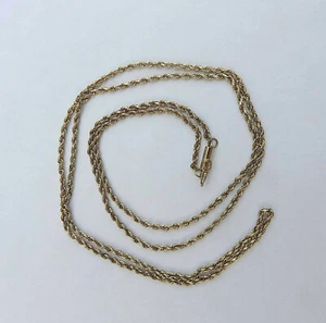 Collar de cadena de cuerda clásico unisex - oro amarillo de 10 quilates - 32 pulgadas - 2 mm de ancho - Imagen 1 de 3