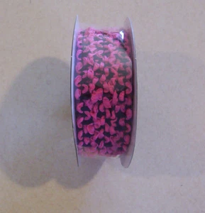 Cinta boutique 1 1/2" cinta de diadema elástica rosa/negra 2 yardas hobby vestíbulo - Imagen 1 de 2
