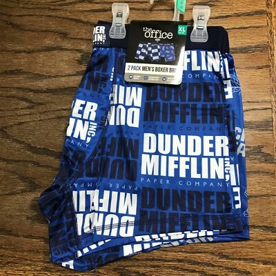 Mens XL 40-42 The Office Dunder Mifflin 2 Pack Boxer Brief New - Image 1 of 4