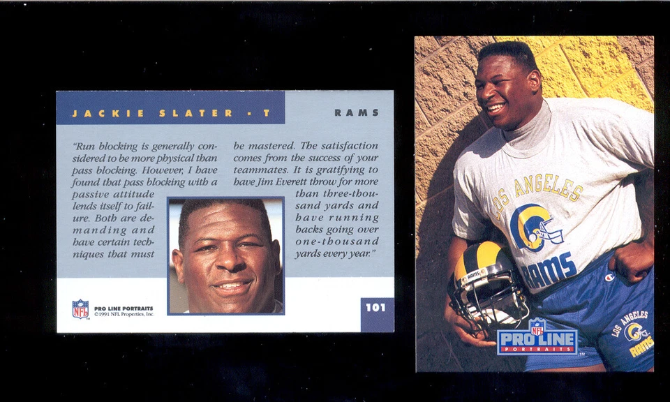 1991 Pro Line Portraits JACKIE SLATER Los Angeles Rams Card - Image 1 of 1
