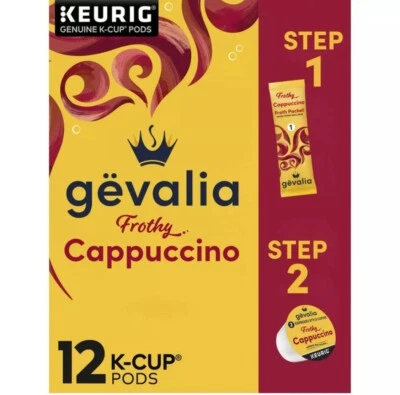 GEVALIA Cappuccino K-Cup Coffee Pods + Froth Packet 12 Count - Image 1 of 4