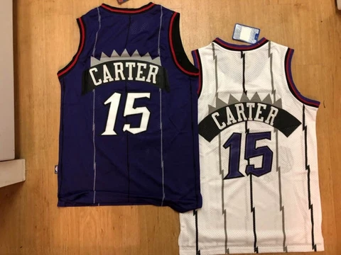 Vince Carter #15 Men's Vintage Toronto Raptors Purple/White Jersey Cover