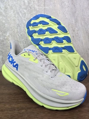 Zapatos de entrenamiento para correr Hoka One One Clifton 9 para hombre talla 11 gris azul amarillo  Foto 1 de 4