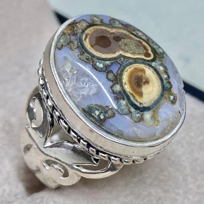 Anillo de plata esterlina 925 para hombre yemení aqeeq gobi ágata hombres anillos de plata عقيق داودي Foto 1 de 4