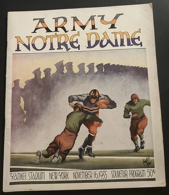 1935 NOTRE DAME vs ARMY FOOTBALL Official Game Program  - Image 1 of 4