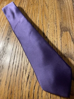 EUC J Ferrar Polyester Skinny Tie Solid Purple Men’s Necktie - Image 1 of 4