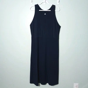 Soma Weekends Midi Dress size XXL 2XL Nylon Knit Navy Racerback Shelf Bra Pocket - Picture 1 of 11
