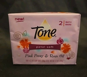 Paquete de 2 jabones embellecedores de aceite de peonía y rosa rosa rosa suave pétalos TONO 4,25 OZ difícil de encontrar - Imagen 1 de 6