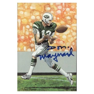 Don Maynard New York Jets Autographed Signed Goal Line Art Card #282 (JSA COA) - Picture 1 of 2