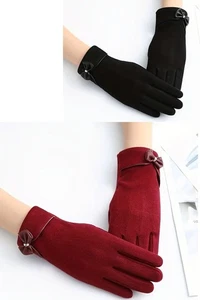 rockabilly Kunstleder Schleife retro Damen Schleifchen Handschuhe - Bild 1 von 6