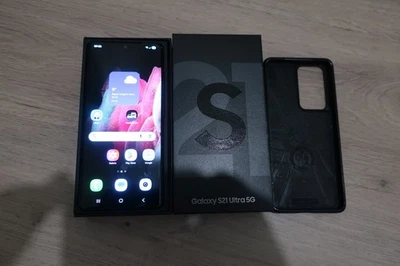 Samsung Galaxy S21 Ultra 5G Dual SIM 128GB Phantom Black in TOP Zustand - Bild 1 von 3