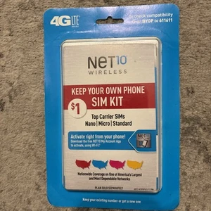 Net 10 Bring Your Own Phone Activation Sim Card Kit 4G LTE New - Photo 1 sur 1