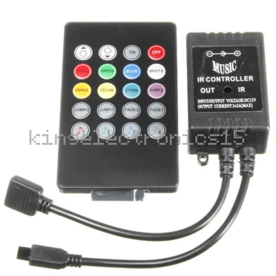 1X DC 12V 20 Key Remote Music Sound Activated Controller For RGB LED Light Strip - Image 1 of 4
