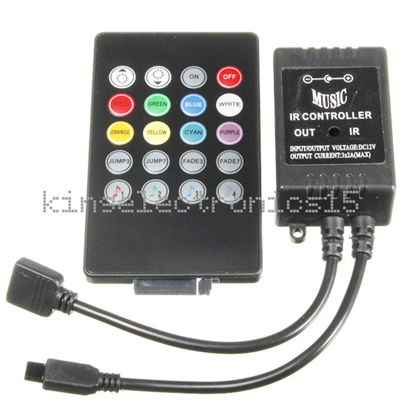 1X DC 12V 20 Key Remote Music Sound Activated Controller For RGB LED Light Strip - Image 1 of 1
