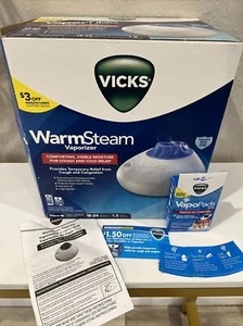VICKS WARM STEAM VAPORIZER W/ 7 VAPOR PADS MODEL V150SGNLUPC TESTED USED FREE SH - Picture 1 of 20