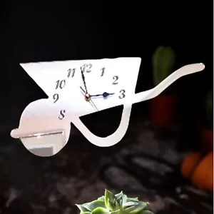 Wheelbarrow Shaped Clocks - Many Colour Mirrors & Solid not mirror Colours - Picture 1 of 6