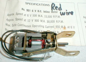 TYCO 901 6 Volt In-Line Slot Car Motor +  Photocopied Instructions Vintage NOS - Picture 1 of 6