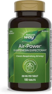 Nature's Way Air-Power, Guaifenesin Expectorant, Clears Respiratory, 100 Tablets - Picture 1 of 9